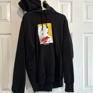 Supreme large black hoodie